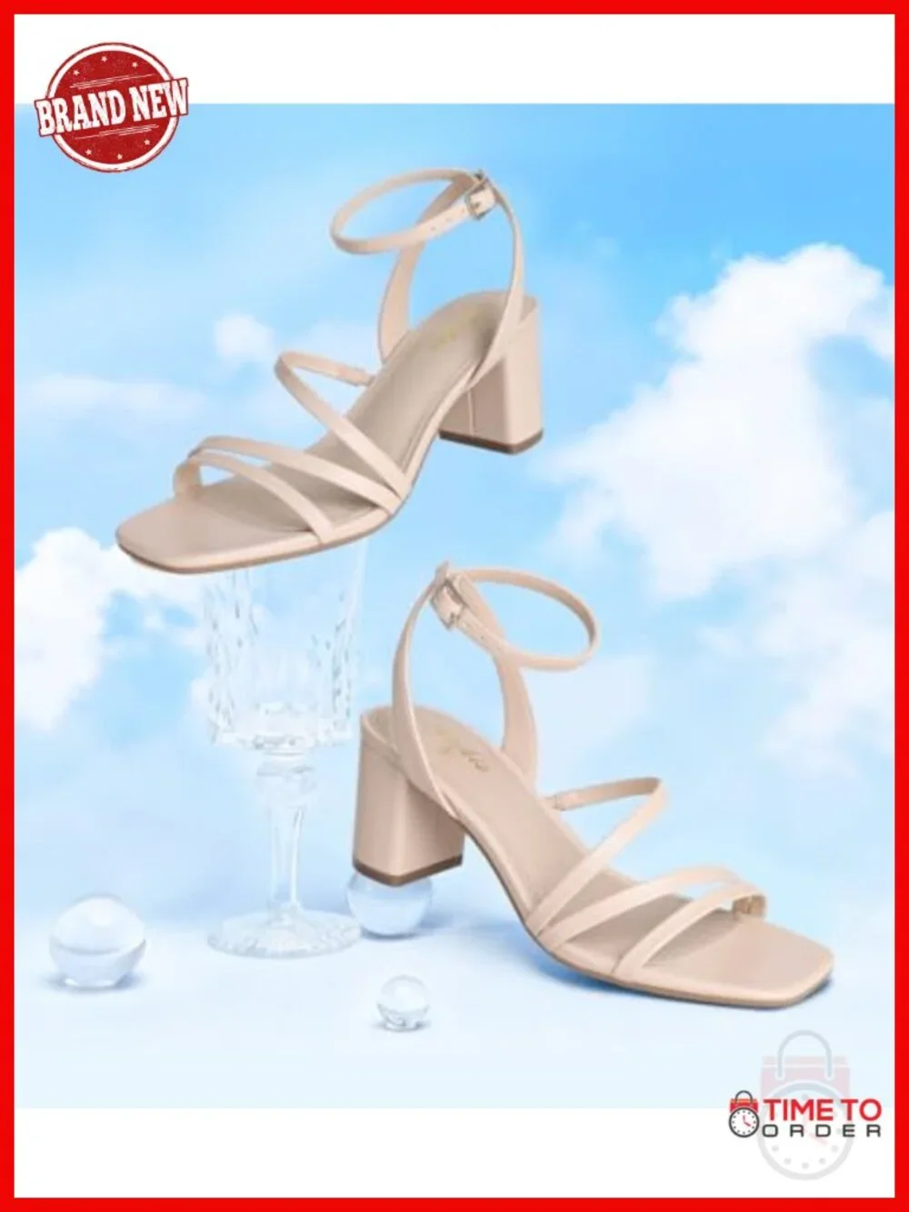 Strappy Chunky Block Heel Square Open Toe Dressy Sandal